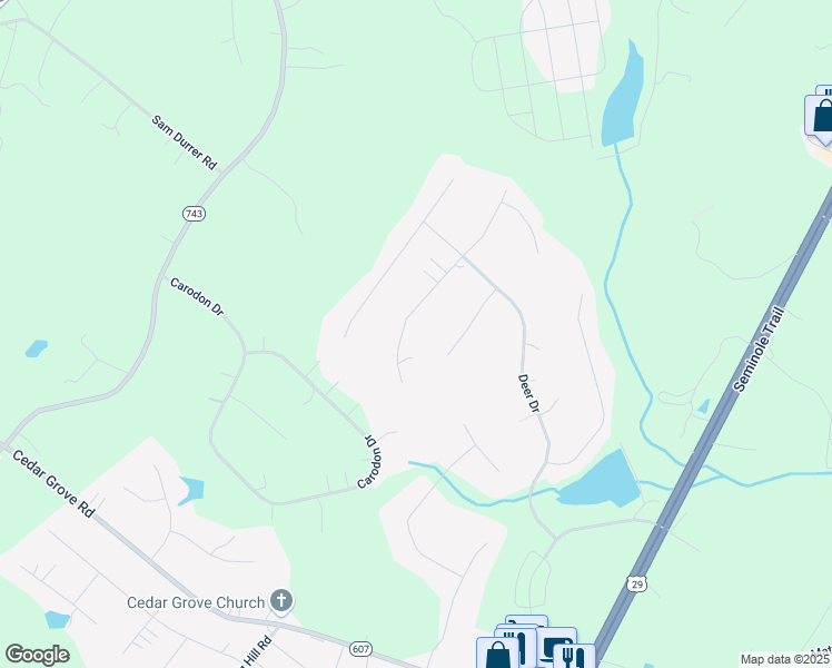 map of restaurants, bars, coffee shops, grocery stores, and more near 159-351 Doe Drive in Ruckersville