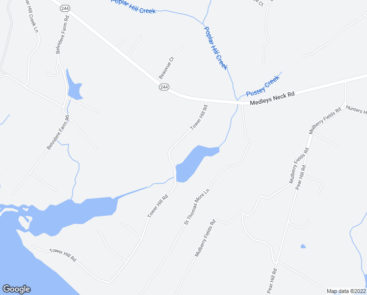 map of restaurants, bars, coffee shops, grocery stores, and more near 20104 Tower Hill Road in Leonardtown