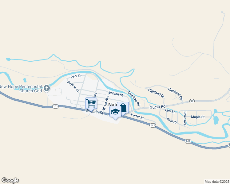 map of restaurants, bars, coffee shops, grocery stores, and more near 111-201 Crabtree Road in Naturita