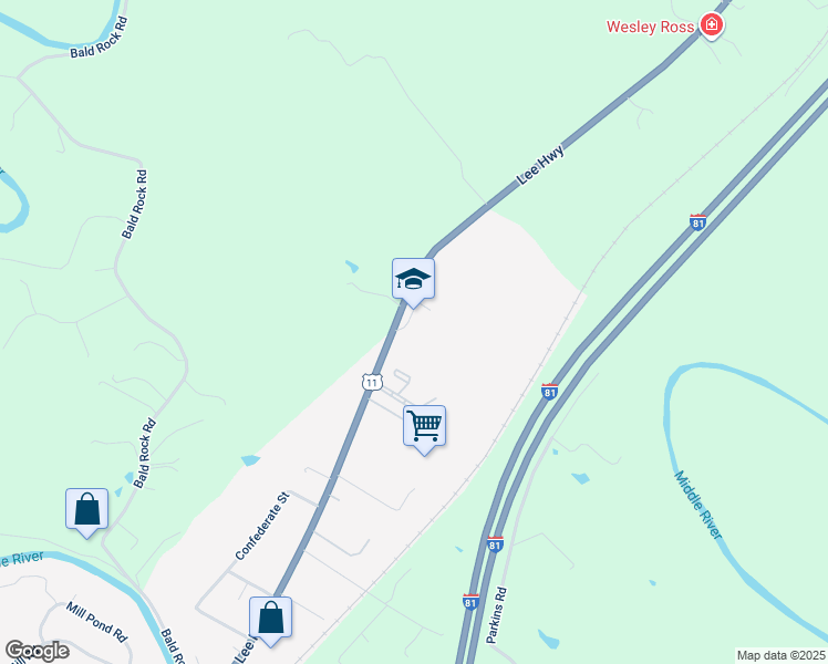 map of restaurants, bars, coffee shops, grocery stores, and more near 1011 Lee Highway in Verona