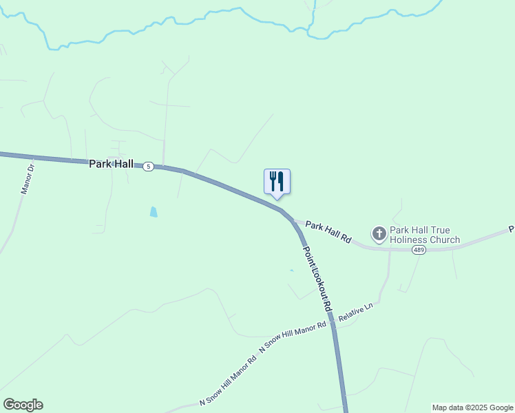 map of restaurants, bars, coffee shops, grocery stores, and more near 18145 Point Lookout Road in Park Hall