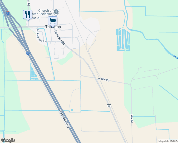 map of restaurants, bars, coffee shops, grocery stores, and more near 25631 Thornton Road in Thornton