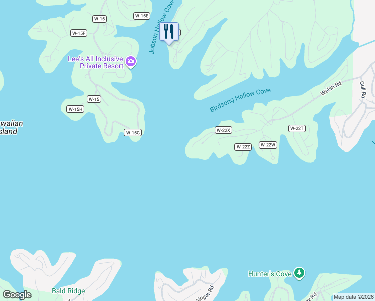 map of restaurants, bars, coffee shops, grocery stores, and more near 69 County Road w-22X in Lake Ozark