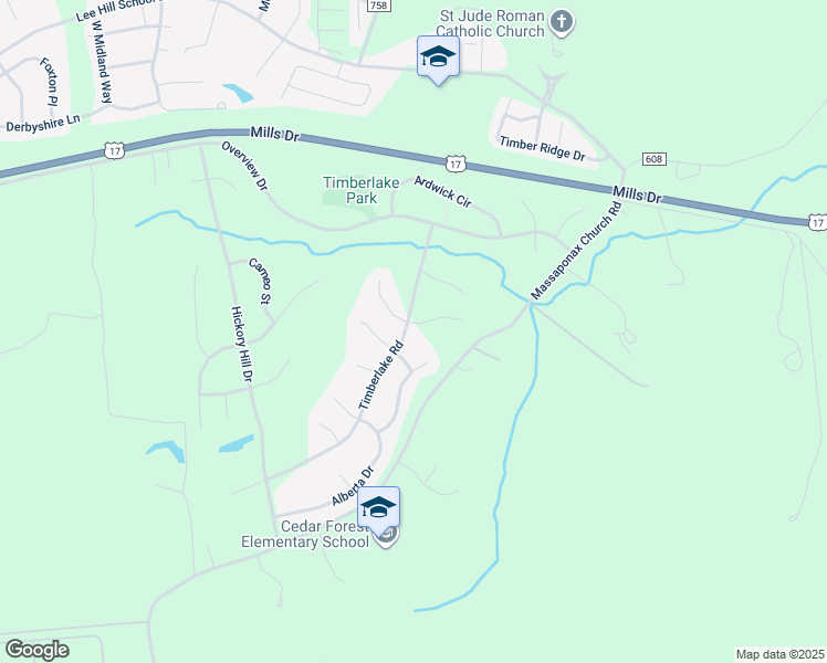 map of restaurants, bars, coffee shops, grocery stores, and more near 3616 East Glen Dower Drive in Fredericksburg
