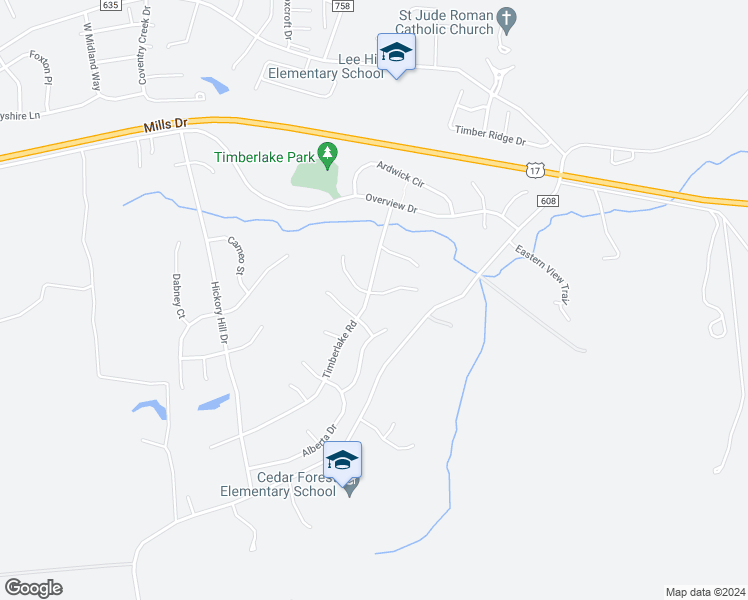 map of restaurants, bars, coffee shops, grocery stores, and more near 3616 East Glen Dower Drive in Fredericksburg