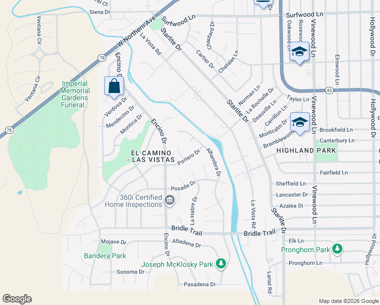 map of restaurants, bars, coffee shops, grocery stores, and more near 29 Portero Drive in Pueblo