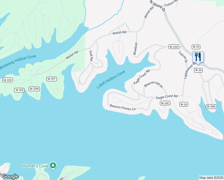 map of restaurants, bars, coffee shops, grocery stores, and more near 1159 Beacon Pointe Circle in Lake Ozark