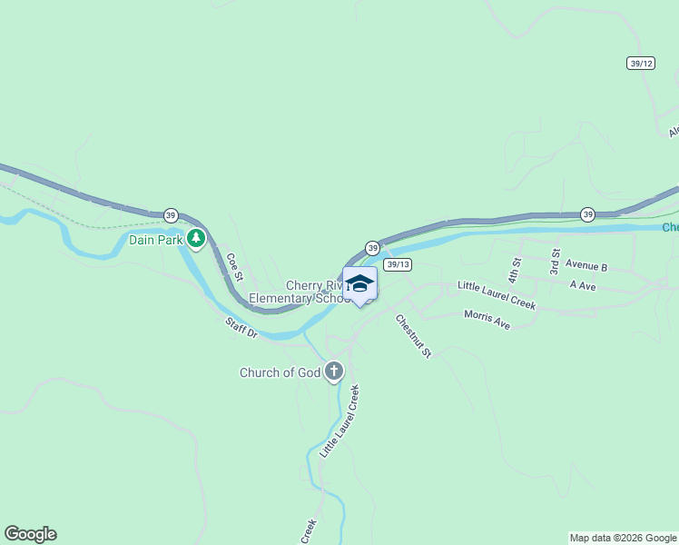 map of restaurants, bars, coffee shops, grocery stores, and more near State Highway 39 in Richwood