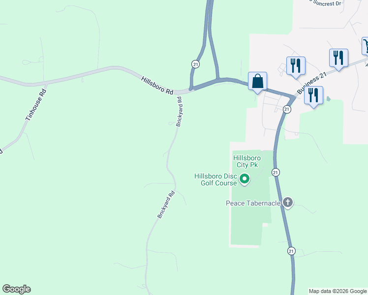 map of restaurants, bars, coffee shops, grocery stores, and more near 900-1052 Brickyard Road in Hillsboro