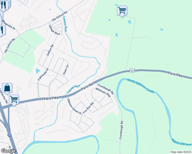 map of restaurants, bars, coffee shops, grocery stores, and more near 103 Rocky Creek Road in Georgetown