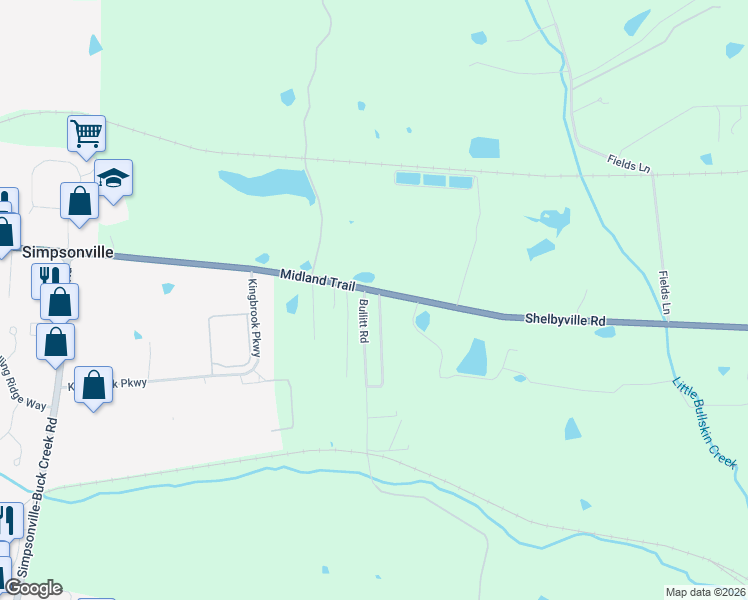 map of restaurants, bars, coffee shops, grocery stores, and more near 6180 Shelbyville Road in Simpsonville
