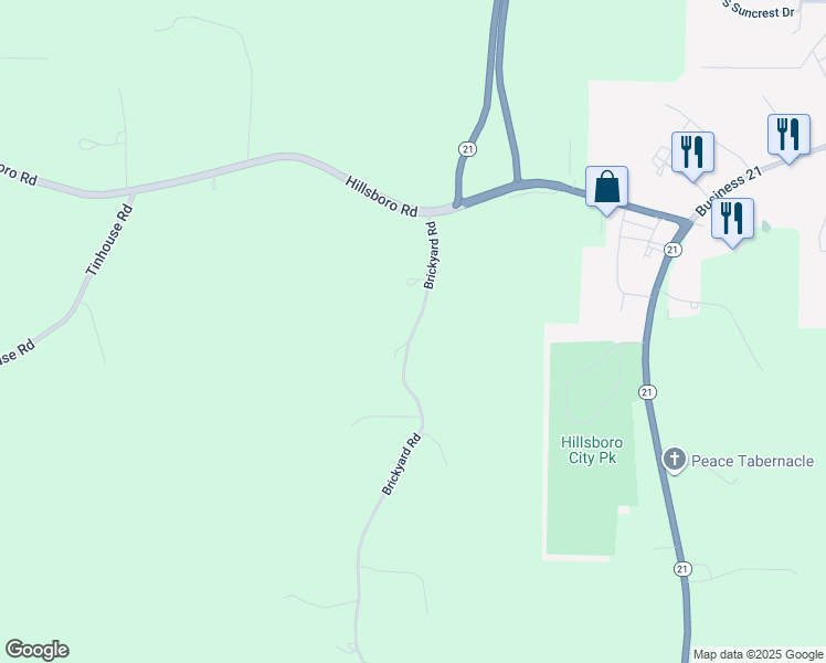 map of restaurants, bars, coffee shops, grocery stores, and more near 900-1052 Brickyard Road in Hillsboro