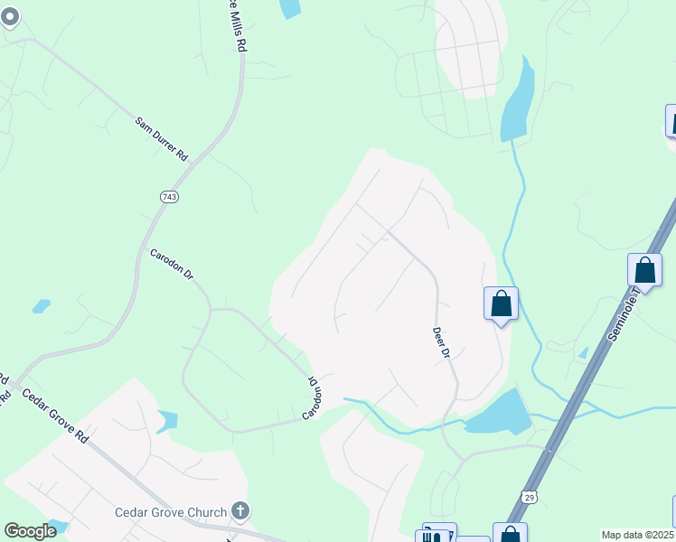 map of restaurants, bars, coffee shops, grocery stores, and more near 188 Doe Drive in Ruckersville
