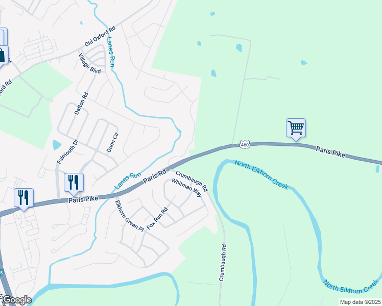 map of restaurants, bars, coffee shops, grocery stores, and more near 103 Rocky Creek Road in Georgetown