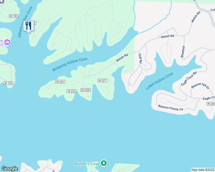 map of restaurants, bars, coffee shops, grocery stores, and more near 23 County Road W-22S in Lake Ozark