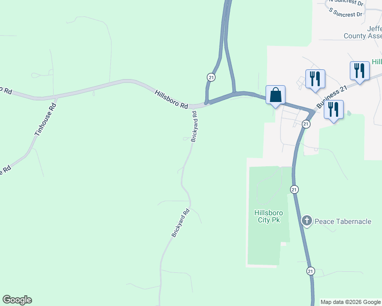 map of restaurants, bars, coffee shops, grocery stores, and more near 965 Brickyard Road in Hillsboro