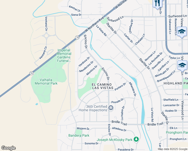 map of restaurants, bars, coffee shops, grocery stores, and more near 3 Cadena Pl in Pueblo