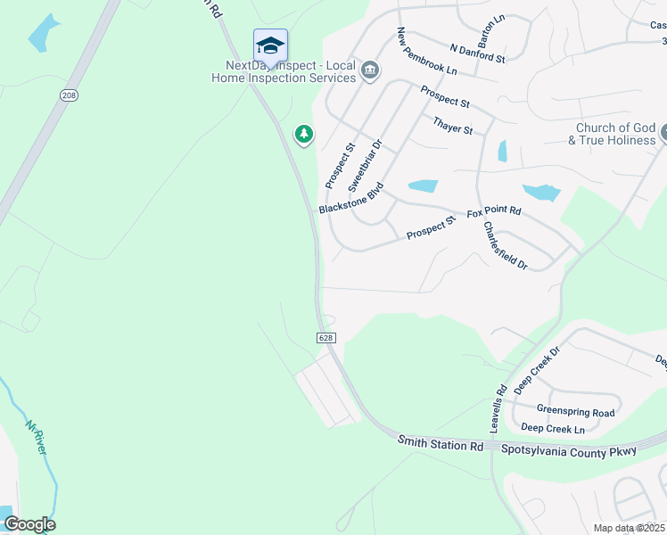 map of restaurants, bars, coffee shops, grocery stores, and more near 9701 Hope Court in Fredericksburg