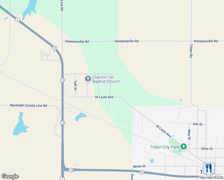 map of restaurants, bars, coffee shops, grocery stores, and more near 158 Edward Street in Marissa