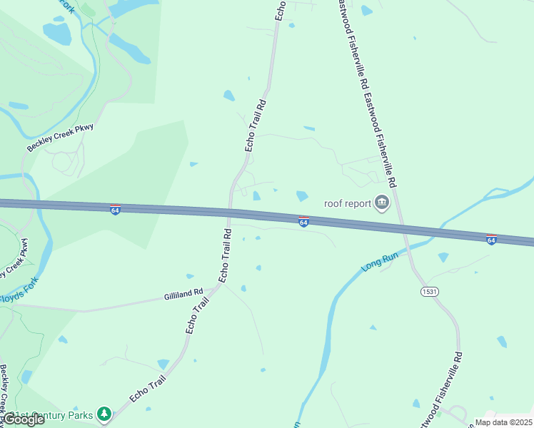 map of restaurants, bars, coffee shops, grocery stores, and more near Interstate 64 in Louisville