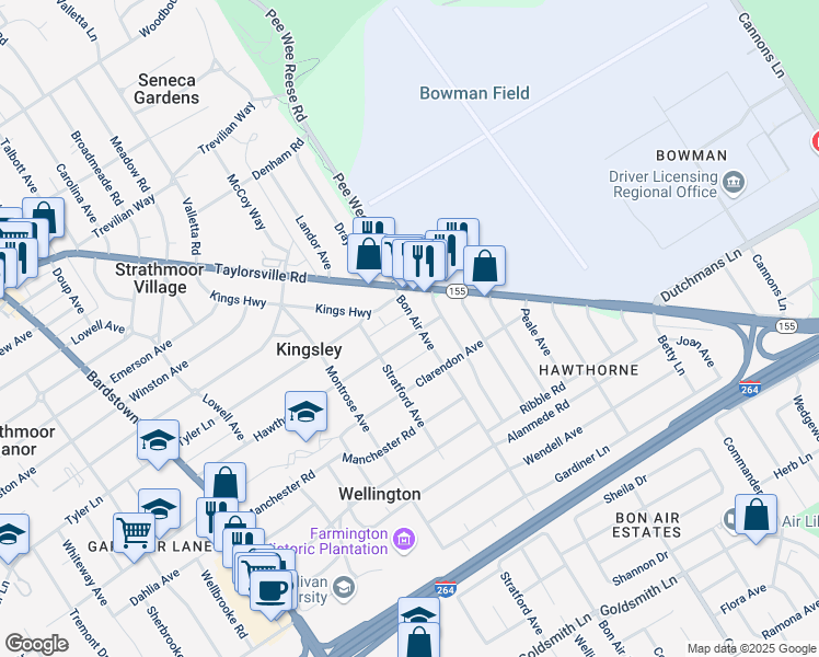 map of restaurants, bars, coffee shops, grocery stores, and more near 2533 Hawthorne Avenue in Louisville