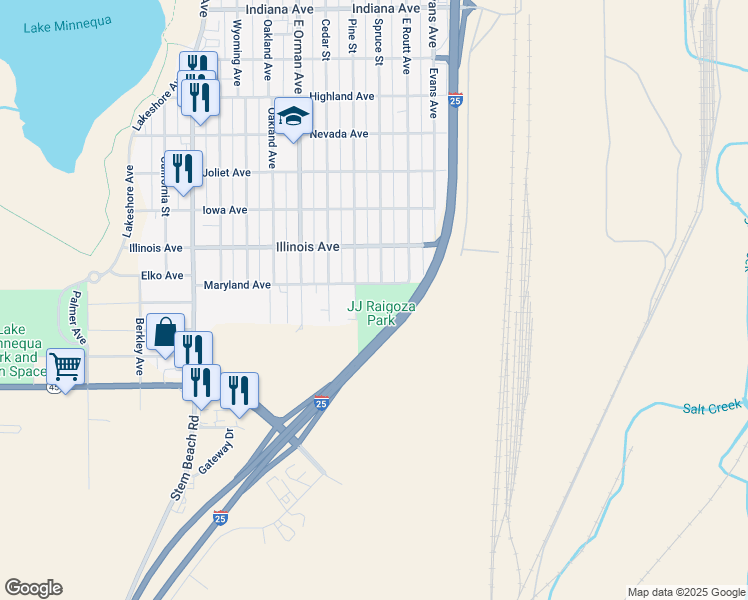map of restaurants, bars, coffee shops, grocery stores, and more near 600 Maryland Avenue in Pueblo