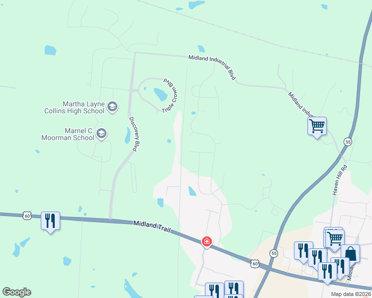 map of restaurants, bars, coffee shops, grocery stores, and more near 369 Ardmore Lane in Shelbyville