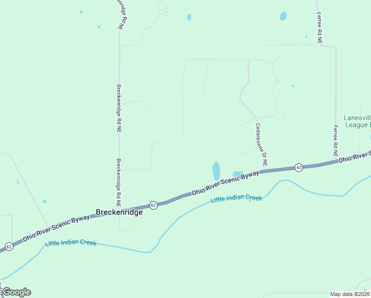 map of restaurants, bars, coffee shops, grocery stores, and more near 5291 Cedarway Drive Northeast in Corydon