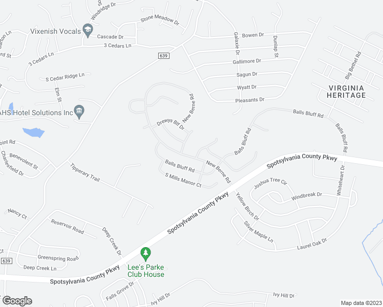 map of restaurants, bars, coffee shops, grocery stores, and more near 5809 New Berne Road in Fredericksburg