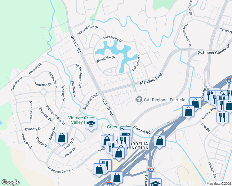 map of restaurants, bars, coffee shops, grocery stores, and more near 569 Picolit Court in Fairfield