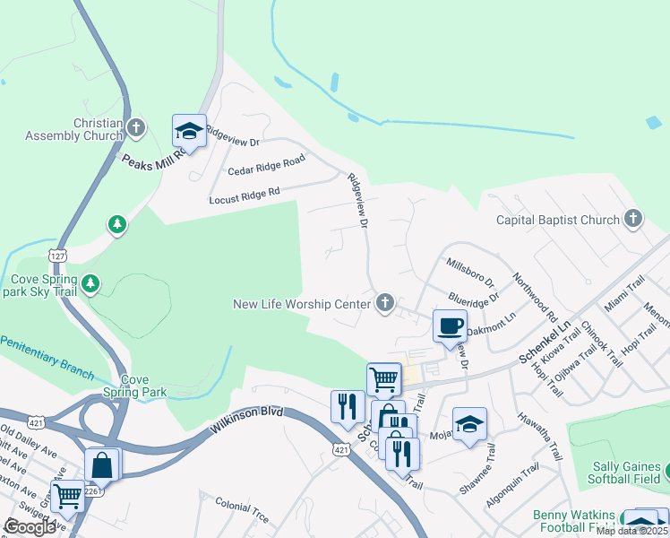 map of restaurants, bars, coffee shops, grocery stores, and more near 55 Ashwood Court in Frankfort