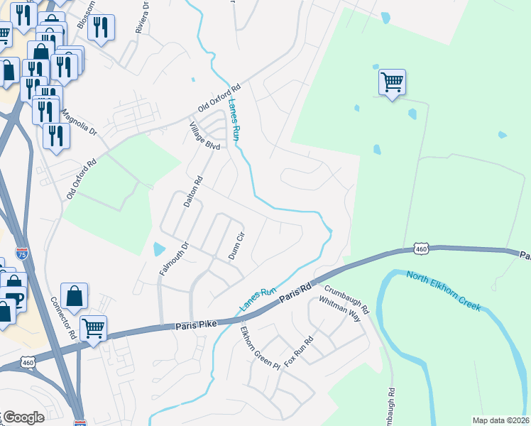 map of restaurants, bars, coffee shops, grocery stores, and more near 198 Johnstone Trail in Georgetown
