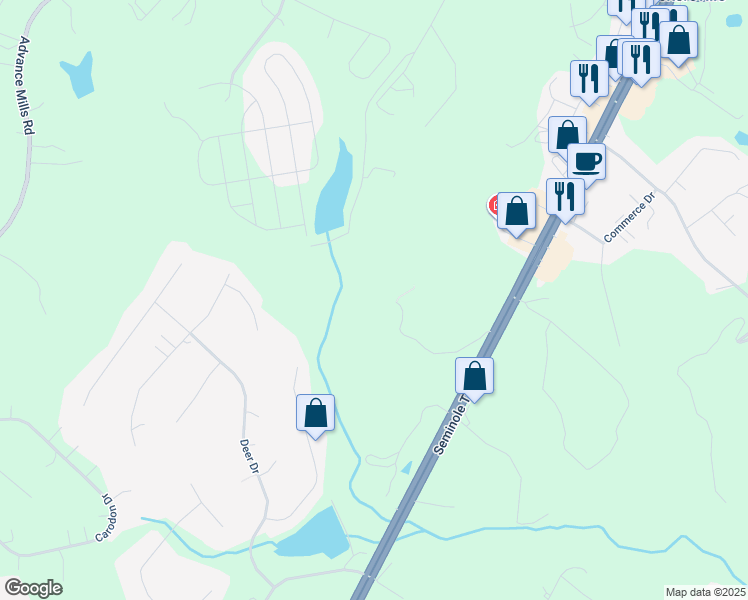 map of restaurants, bars, coffee shops, grocery stores, and more near 293 Lucinda Lane in Ruckersville