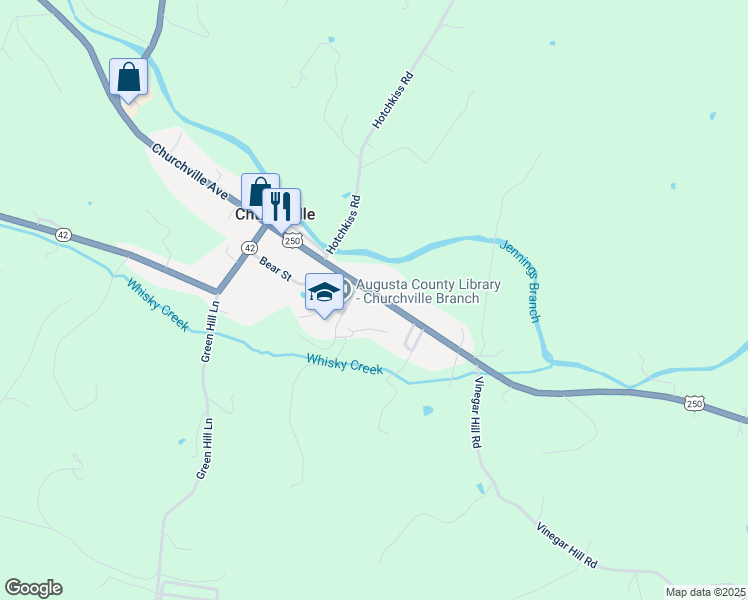 map of restaurants, bars, coffee shops, grocery stores, and more near 3688 Churchville Avenue in Churchville
