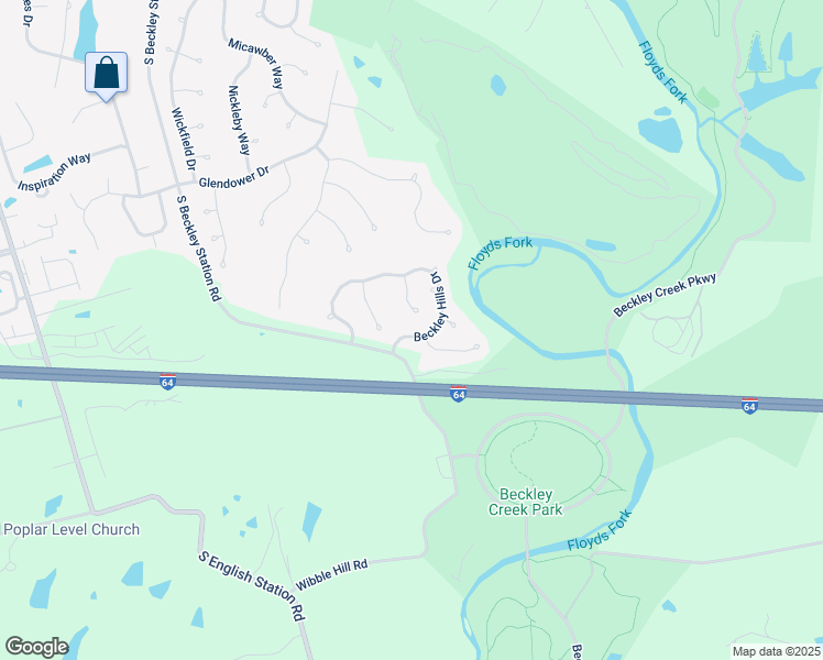 map of restaurants, bars, coffee shops, grocery stores, and more near 15711 Beckley Hills Drive in Louisville