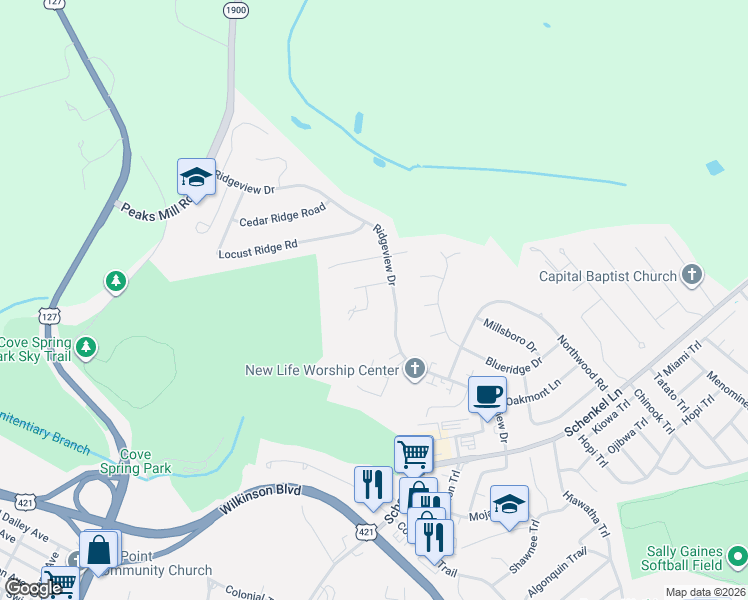 map of restaurants, bars, coffee shops, grocery stores, and more near 55 Ashwood Court in Frankfort