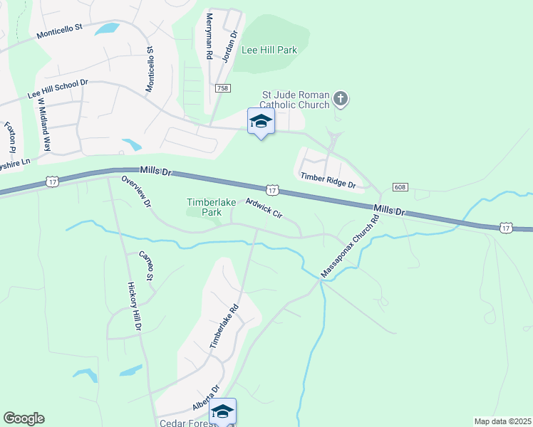 map of restaurants, bars, coffee shops, grocery stores, and more near 3600 Ardwick Circle in Fredericksburg