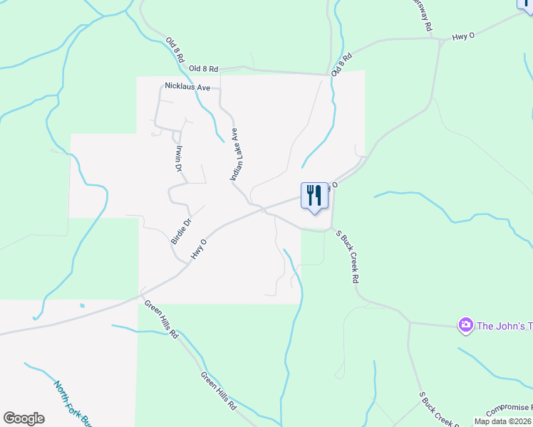 map of restaurants, bars, coffee shops, grocery stores, and more near State Highway O in Morgan County