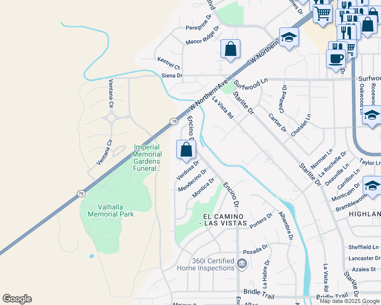 map of restaurants, bars, coffee shops, grocery stores, and more near 4 Milagro Ln in Pueblo
