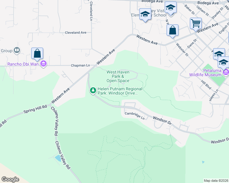 map of restaurants, bars, coffee shops, grocery stores, and more near 9 Bixby Court in Petaluma
