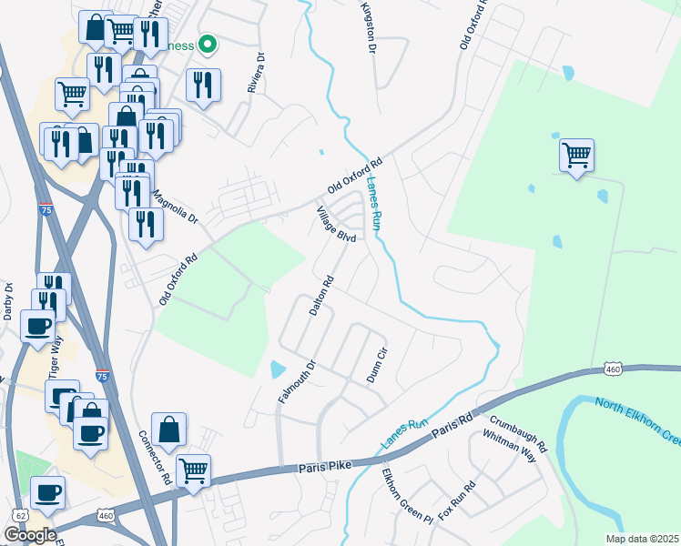 map of restaurants, bars, coffee shops, grocery stores, and more near 140 Dalton Road in Georgetown