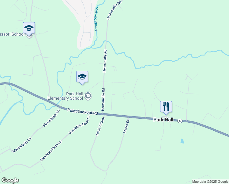 map of restaurants, bars, coffee shops, grocery stores, and more near 20296 Spitfire Court in Lexington Park