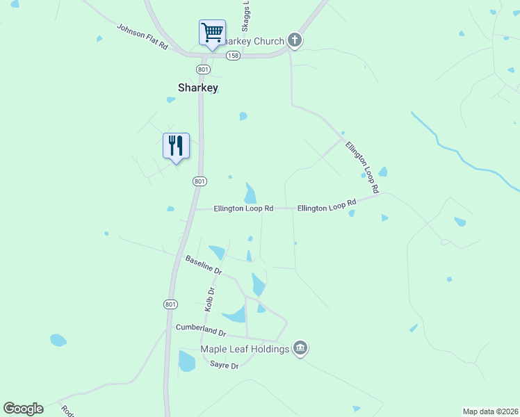 map of restaurants, bars, coffee shops, grocery stores, and more near 1068 Ellington Loop Road in Morehead