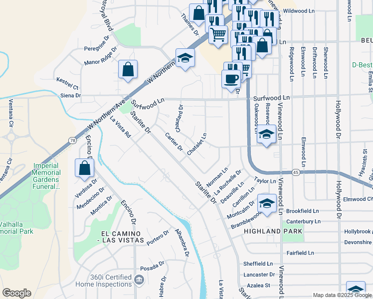 map of restaurants, bars, coffee shops, grocery stores, and more near 2100-2118 Chautard Drive in Pueblo