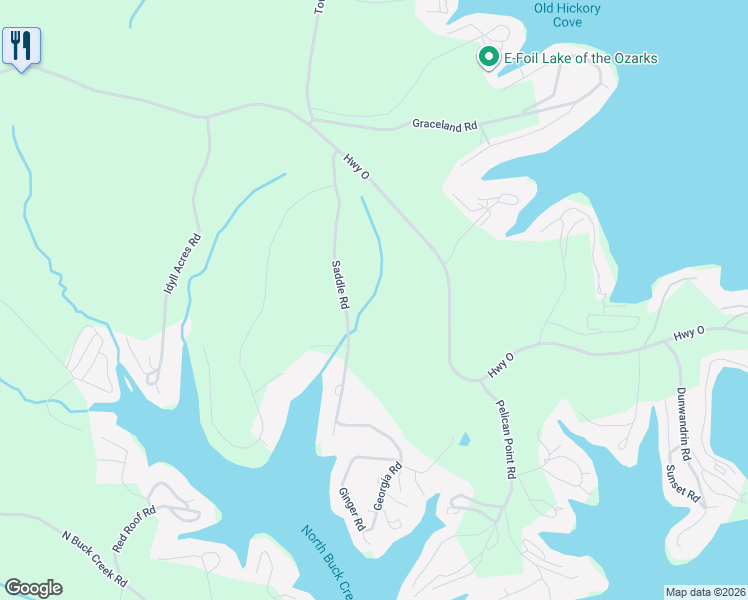 map of restaurants, bars, coffee shops, grocery stores, and more near 31611 Saddle Road in Gravois Mills