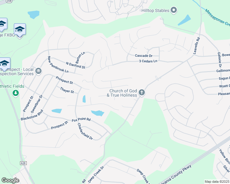 map of restaurants, bars, coffee shops, grocery stores, and more near 9809 Elm Street in Fredericksburg