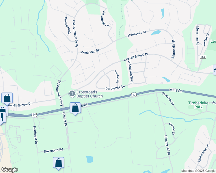 map of restaurants, bars, coffee shops, grocery stores, and more near 9900 Coventry Meadows Drive in Fredericksburg
