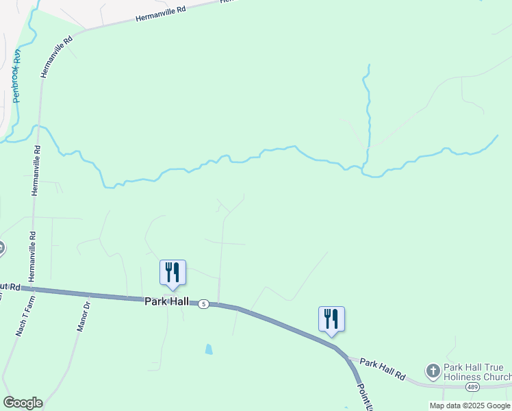 map of restaurants, bars, coffee shops, grocery stores, and more near 20368 Gilliam Drive in Park Hall