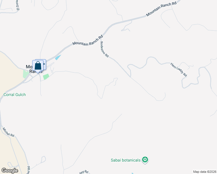 map of restaurants, bars, coffee shops, grocery stores, and more near Red Fox Road in Mountain Ranch