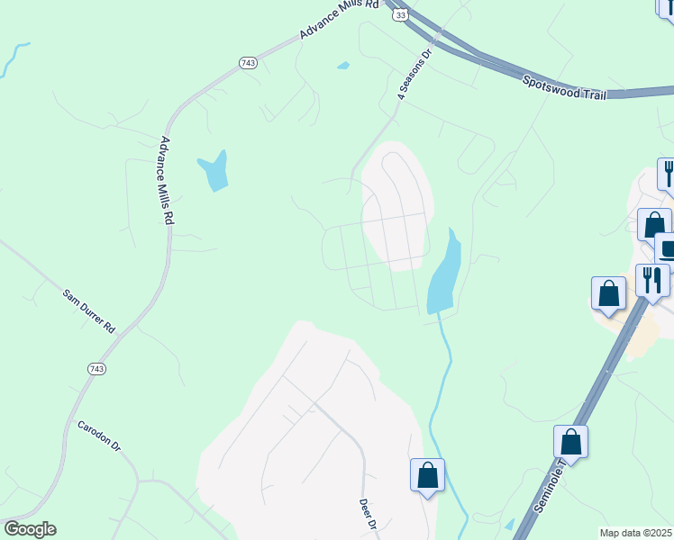map of restaurants, bars, coffee shops, grocery stores, and more near 321 Mistland Trail in Ruckersville